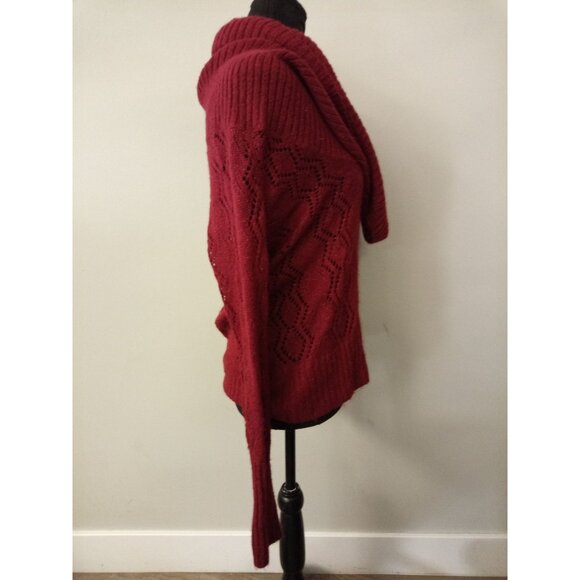 Apt 9  Womens Red Knit Cowl Neck Sweater With Metallic Thread Size Small - Picture 4 of 6